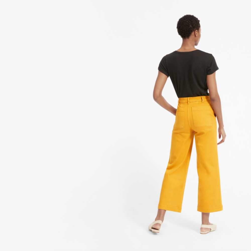 Everlane The Wide Crop Pant in Golden Yellow